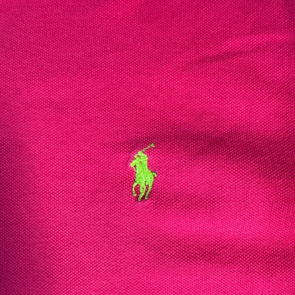Polo Ralph Lauren Mens XL Pink Custom Fit Short Sleeve Polo Shirt Green Pony